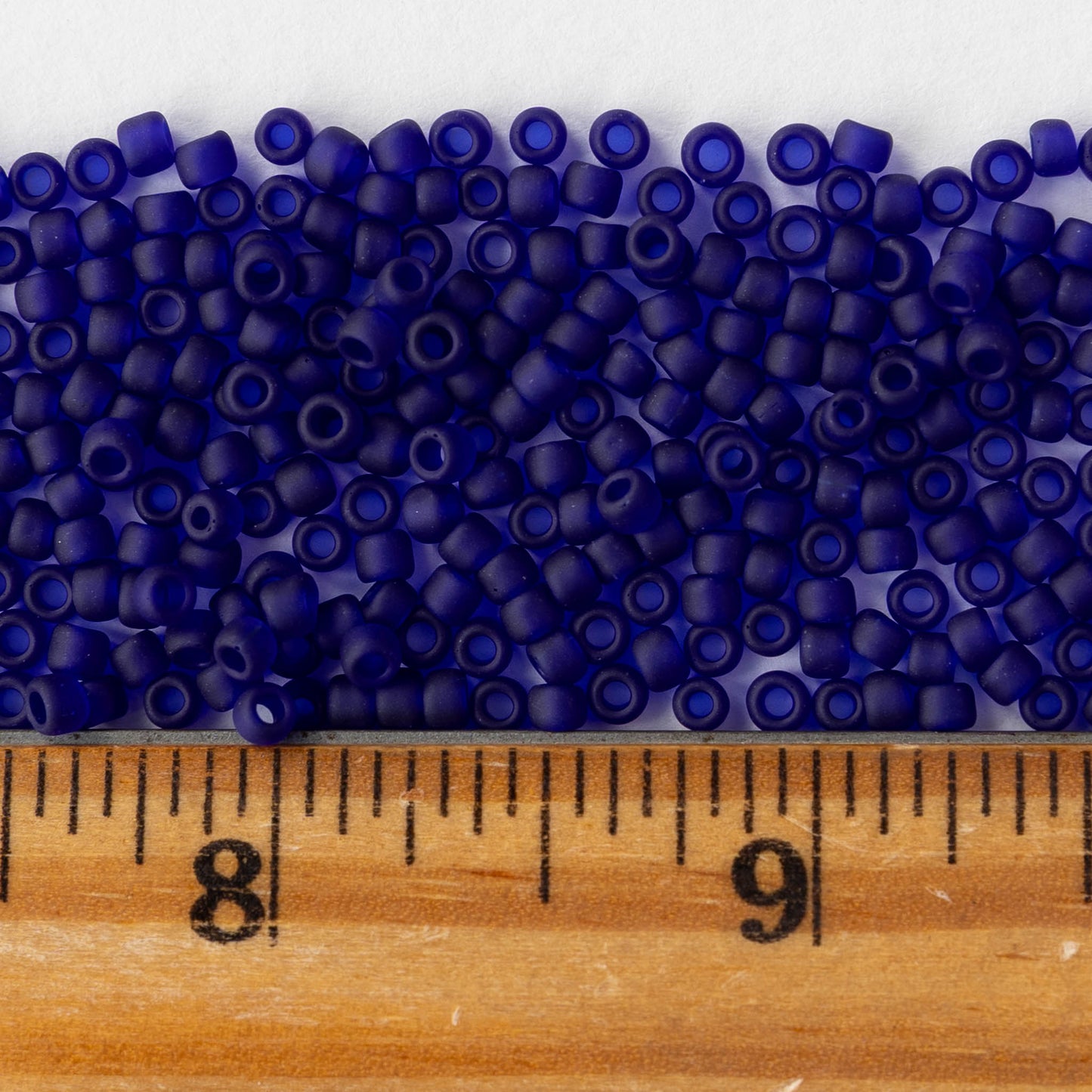 Size 8/0 Glass Seed Beads - Cobalt Matte - 20 grams