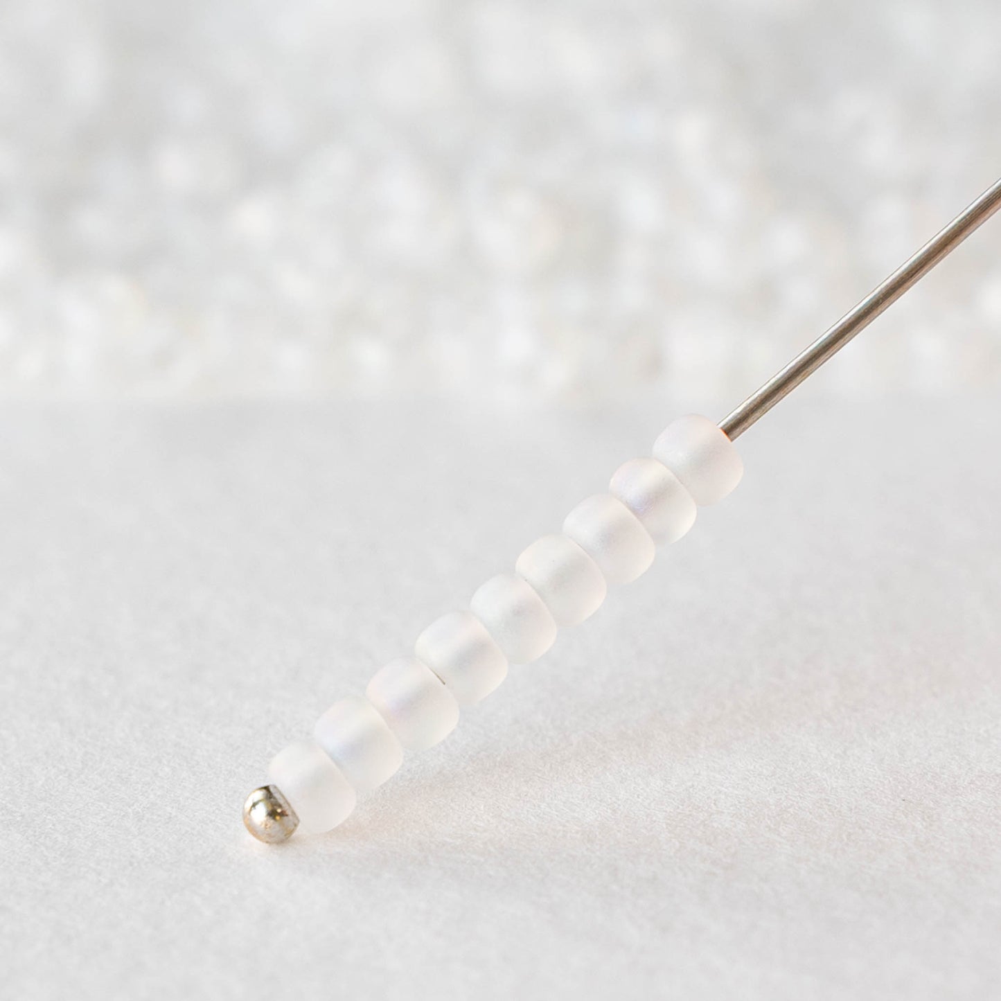 Size 8/0 Miyuki Seed Beads - Crystal Matte AB - 20 grams