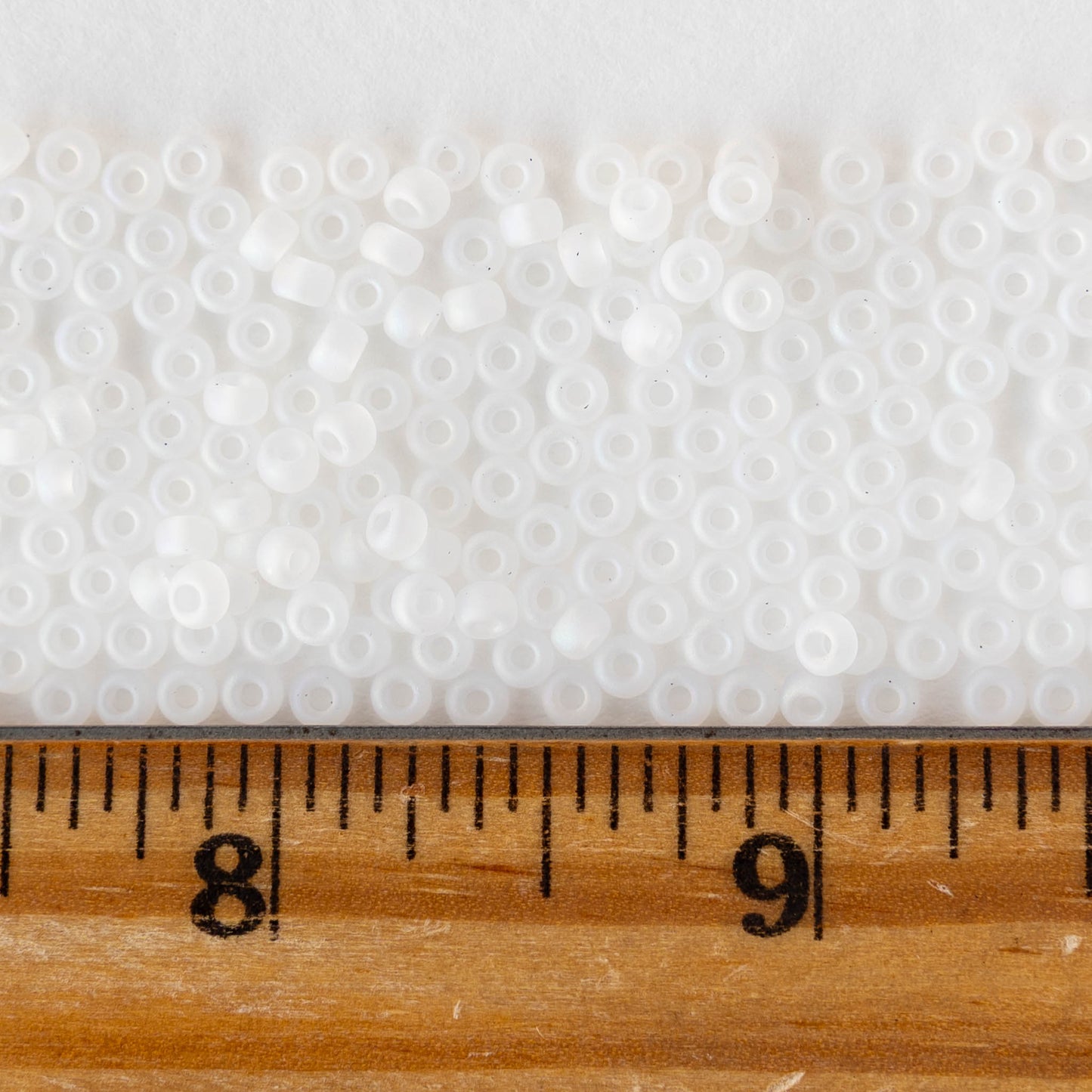 Size 8/0 Miyuki Seed Beads - Crystal Matte AB - 20 grams