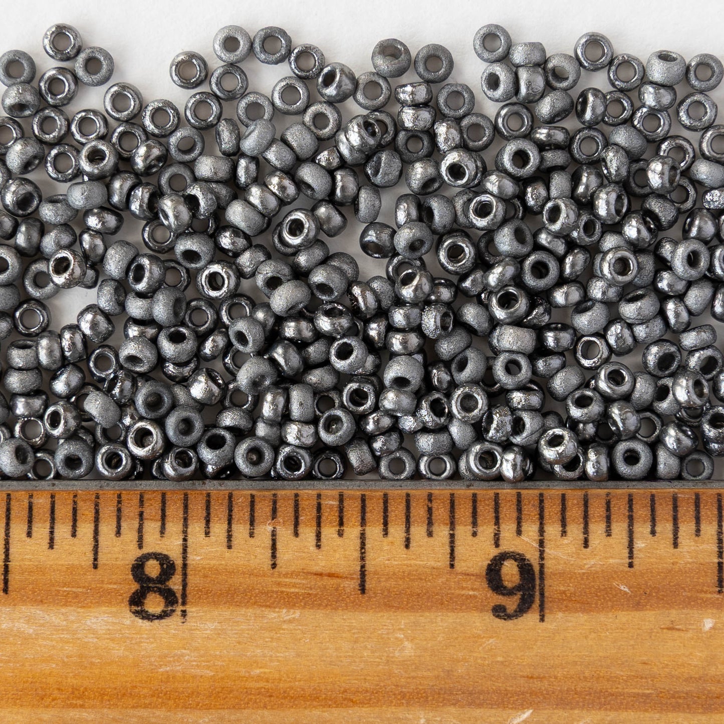 Size 6/0 Glass Seed Beads - Etched Crystal Chrome - 10 grams