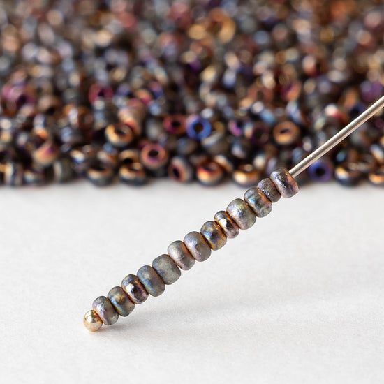 Size 8/0 Glass Seed Beads - Etched Crystal Sliperit - 10 grams ~180 beads