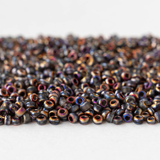 Size 8/0 Glass Seed Beads - Etched Crystal Sliperit - 10 grams ~180 beads