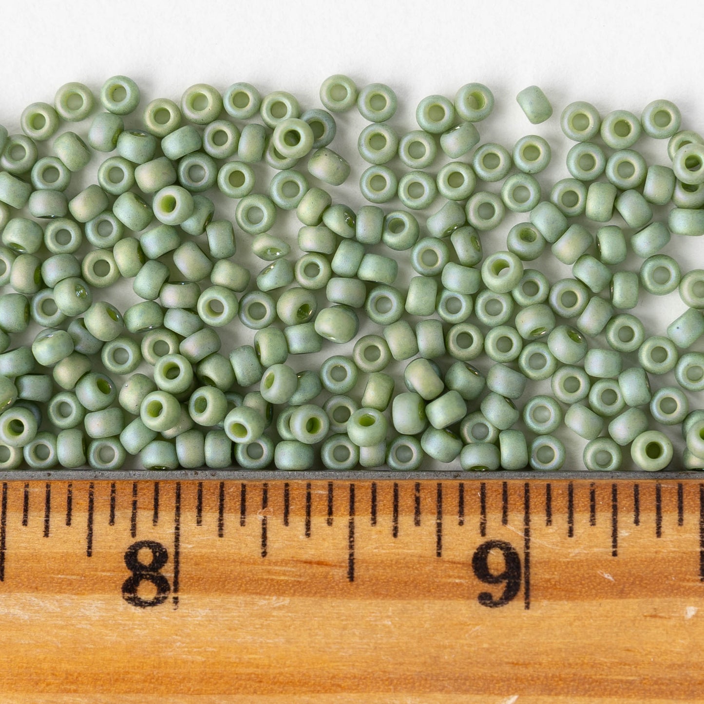 Size 8/0 Glass Seed Beads - Kiwi Rainbow - 10 grams