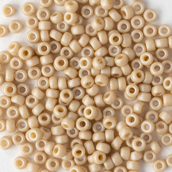 Size 8/0 Glass Seed Beads - Ivory Rainbow - 10 grams