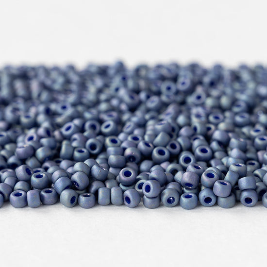 Size 8/0 Glass Seed Beads - Blue Nebula Rainbow - 10 grams