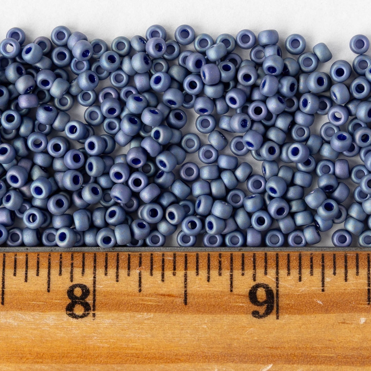 Size 8/0 Glass Seed Beads - Blue Nebula Rainbow - 10 grams