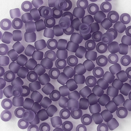 Size 8/0 Glass Seed Beads - Frosted Sugar Plum Purple - 20 grams