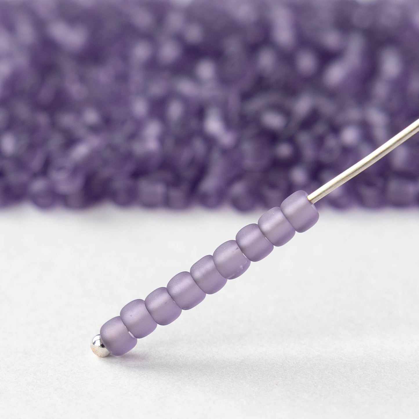 Size 8/0 Glass Seed Beads - Frosted Sugar Plum Purple - 20 grams