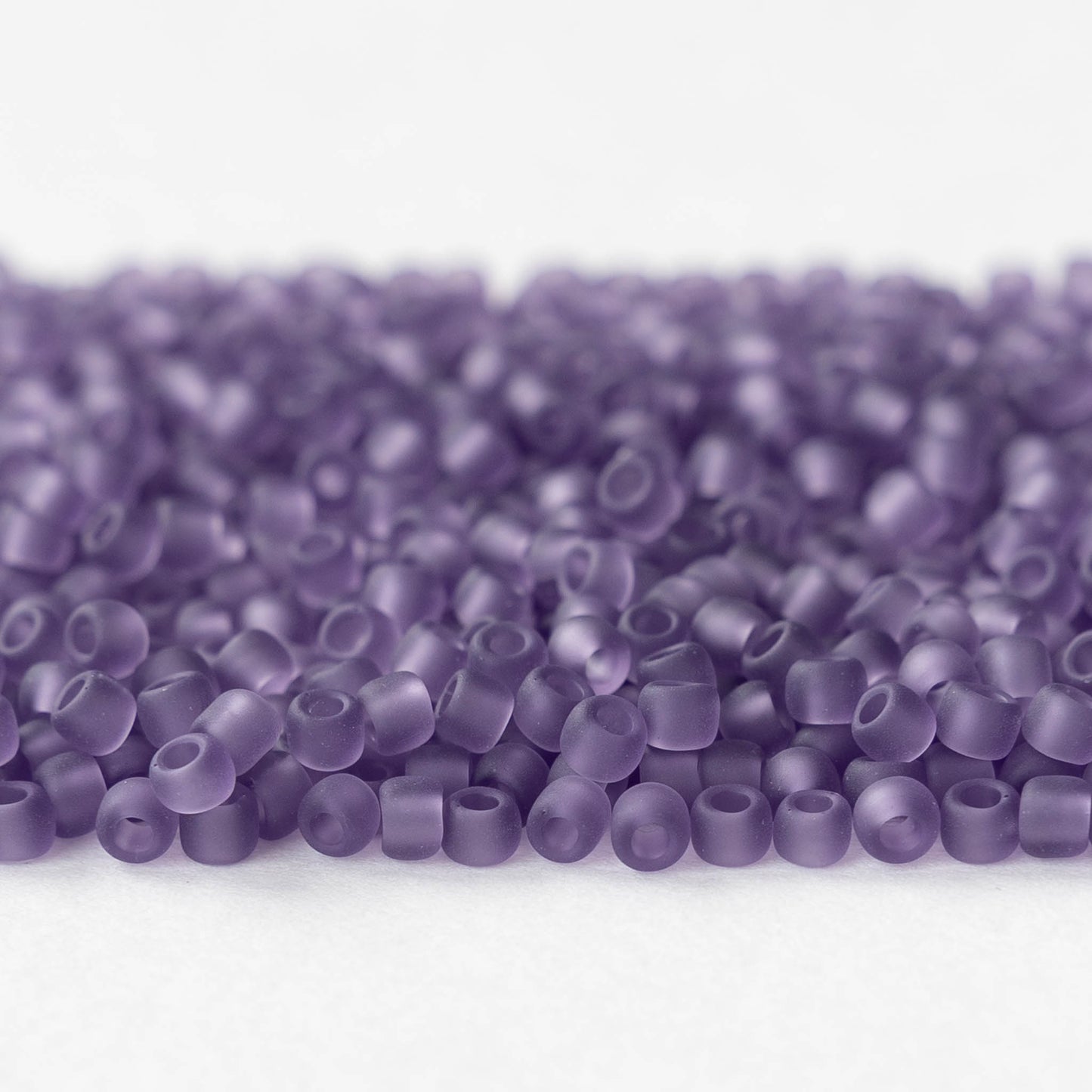 Size 8/0 Glass Seed Beads - Frosted Sugar Plum Purple - 20 grams