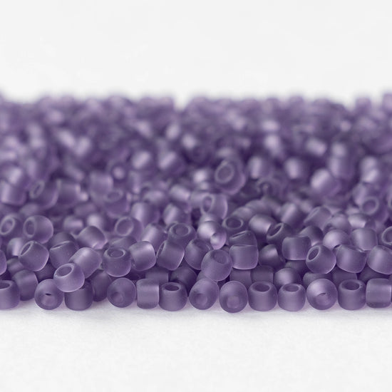 Size 8/0 Glass Seed Beads - Frosted Sugar Plum Purple - 20 grams