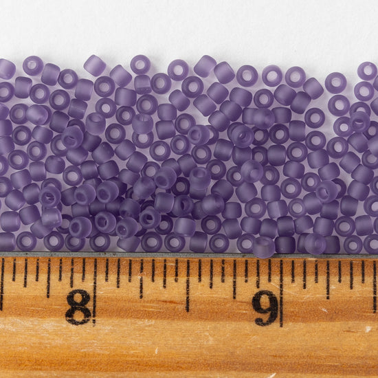 Size 8/0 Glass Seed Beads - Frosted Sugar Plum Purple - 20 grams