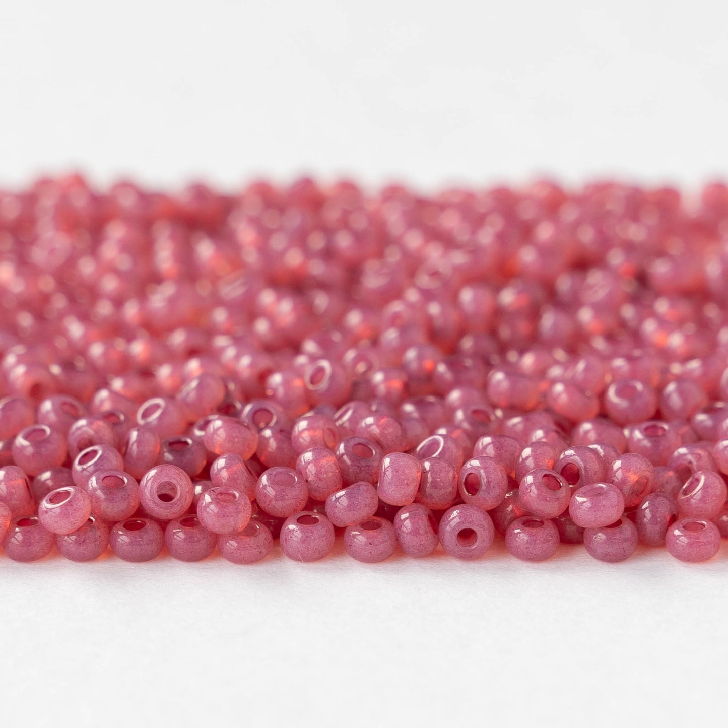 Size 8/0 Glass Seed Beads - Rose Opal Solgel - 20 grams