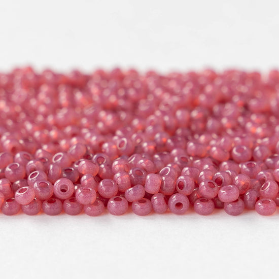 Size 8/0 Glass Seed Beads - Rose Opal Solgel - 20 grams