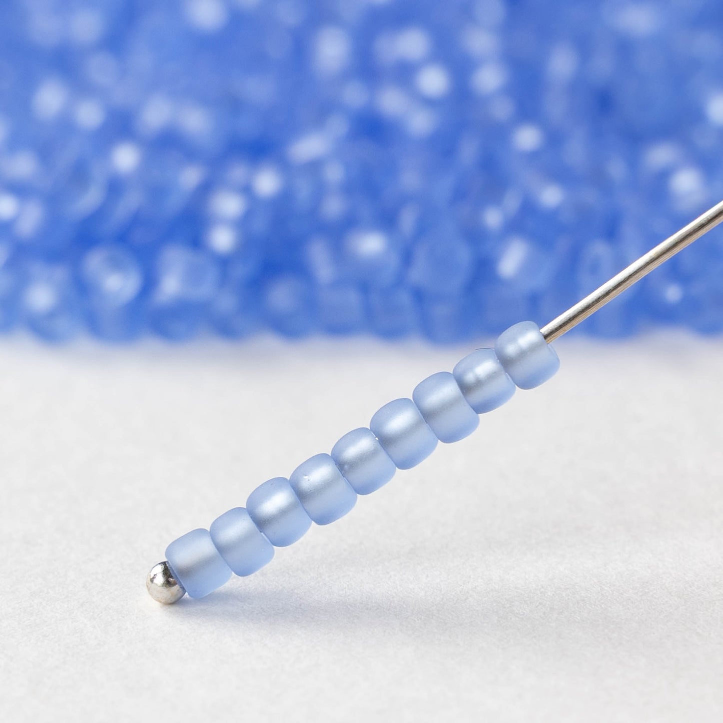 Size 8/0 Glass Seed Beads - Sapphire Matte - 20 grams