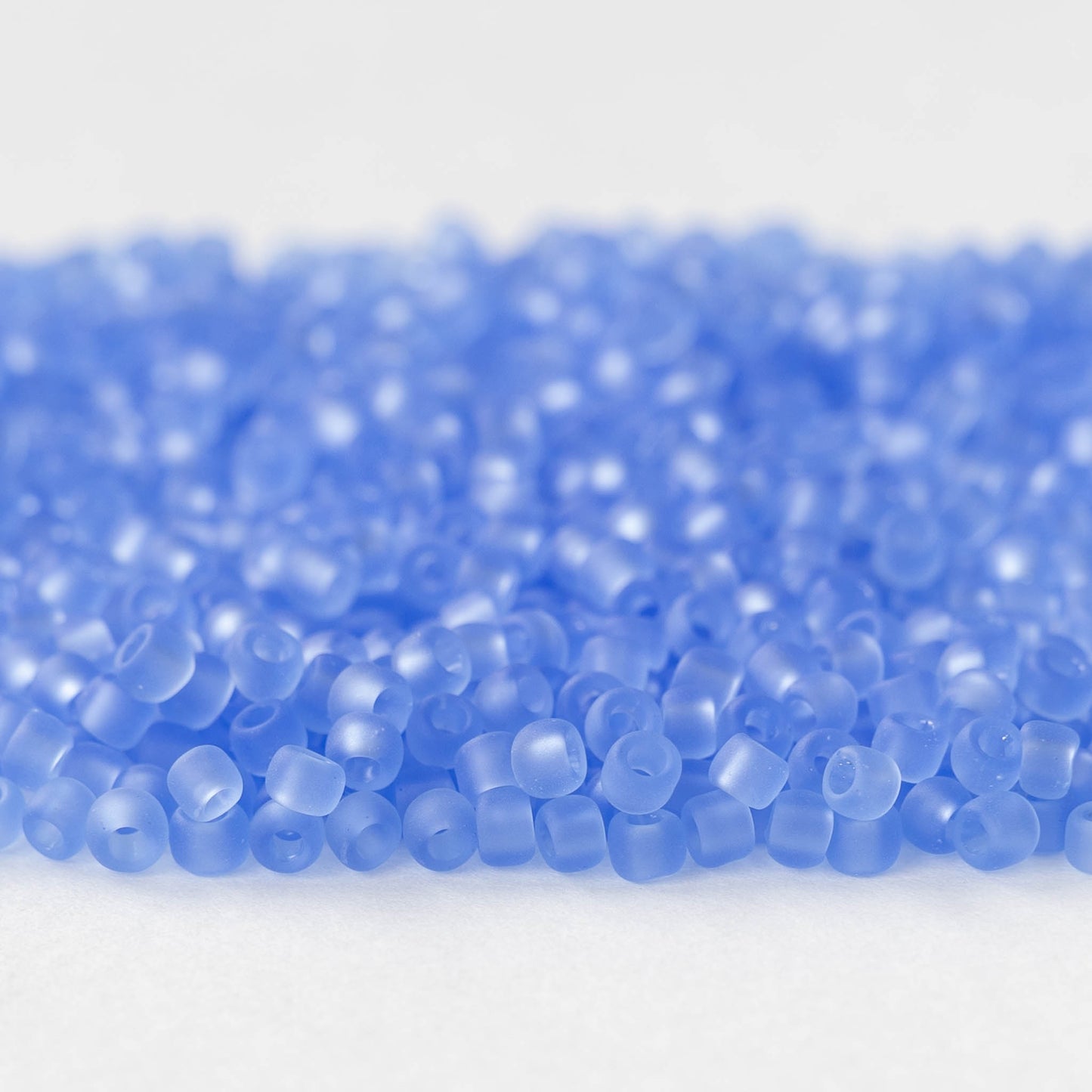 Size 8/0 Glass Seed Beads - Sapphire Matte - 20 grams