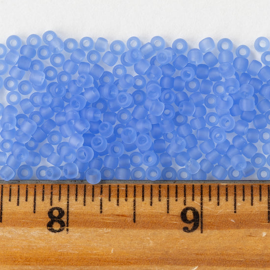 Size 8/0 Glass Seed Beads - Sapphire Matte - 20 grams