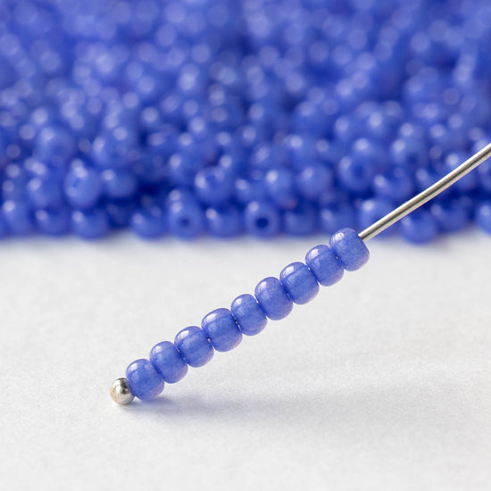 Size 8/0 Glass Seed Beads - Tanzanite Opal Solgel- 20 grams