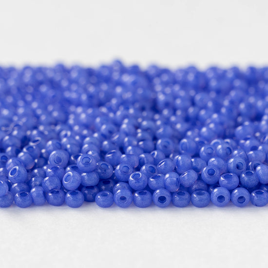 Size 8/0 Glass Seed Beads - Tanzanite Opal Solgel- 20 grams