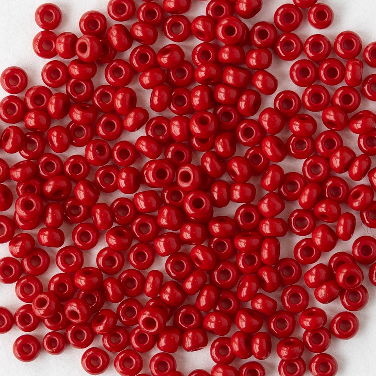 9/0 Glass Seed Beads - Opaque Dark Red - 18 inch strands - Whole or Half hank