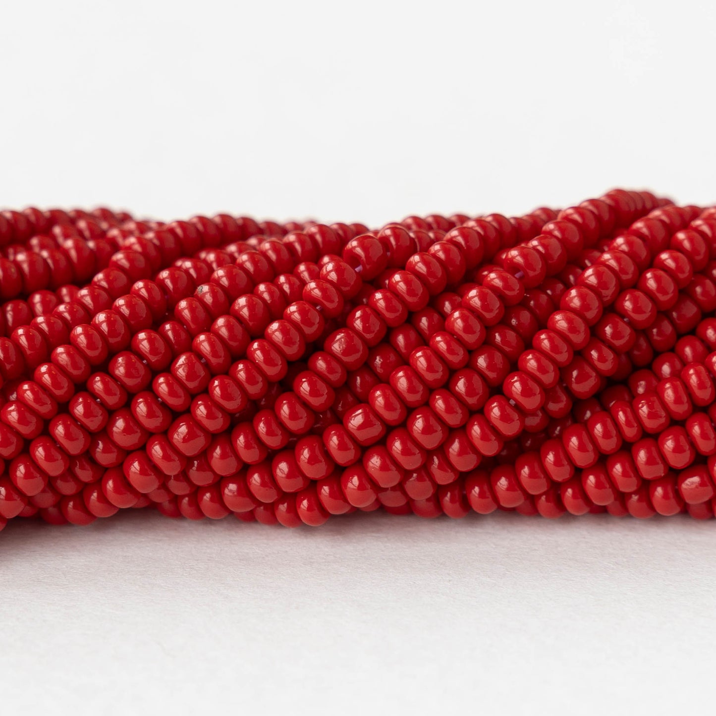 11/0 Seed Beads - Opaque Bright Red Matte - 24 grams