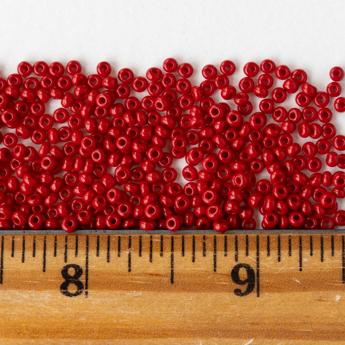 11/0 Seed Beads - Opaque Bright Red Matte - 24 grams