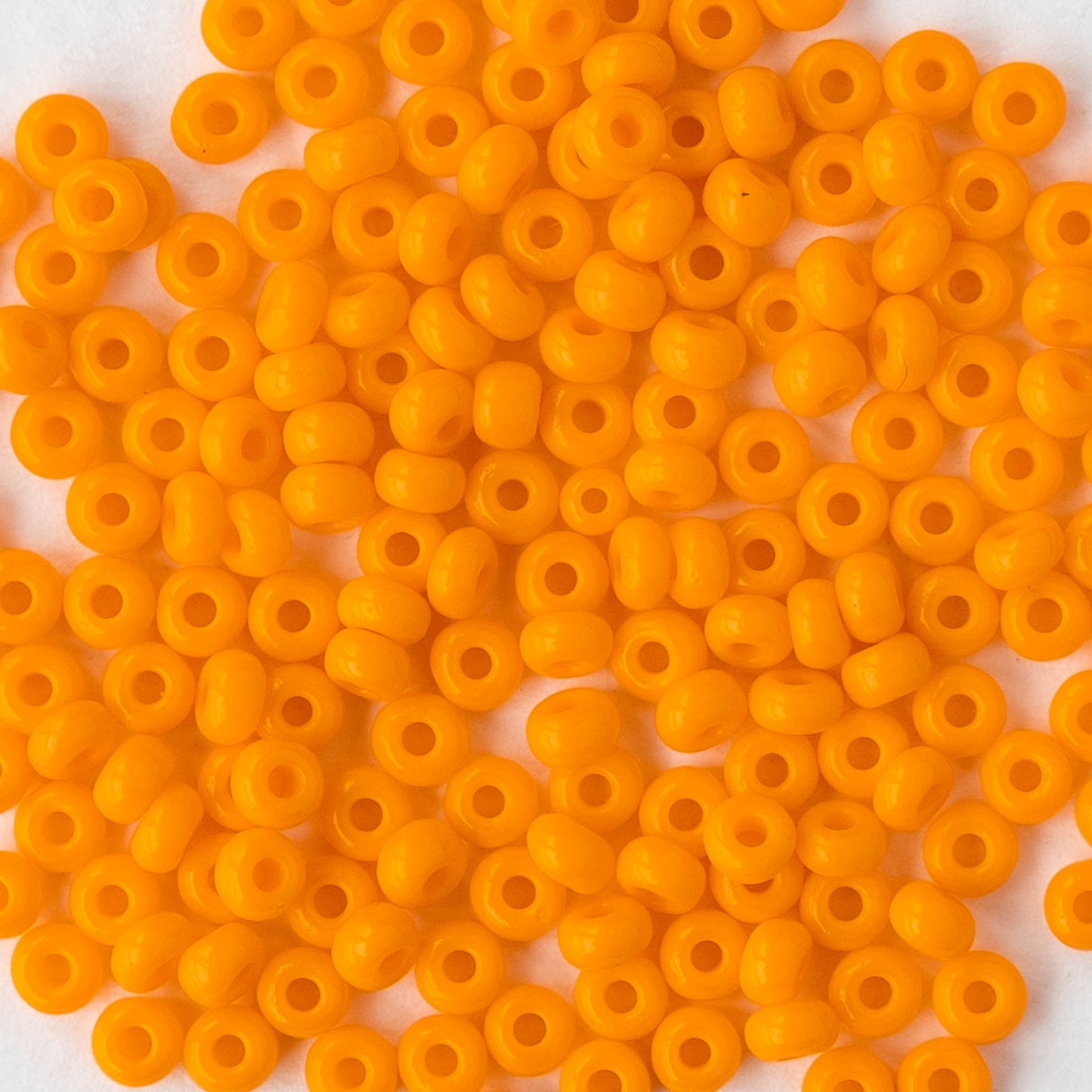 9/0 Glass Seed Beads - Opaque Light Orange - 18 inch strands - Whole or Half Hank