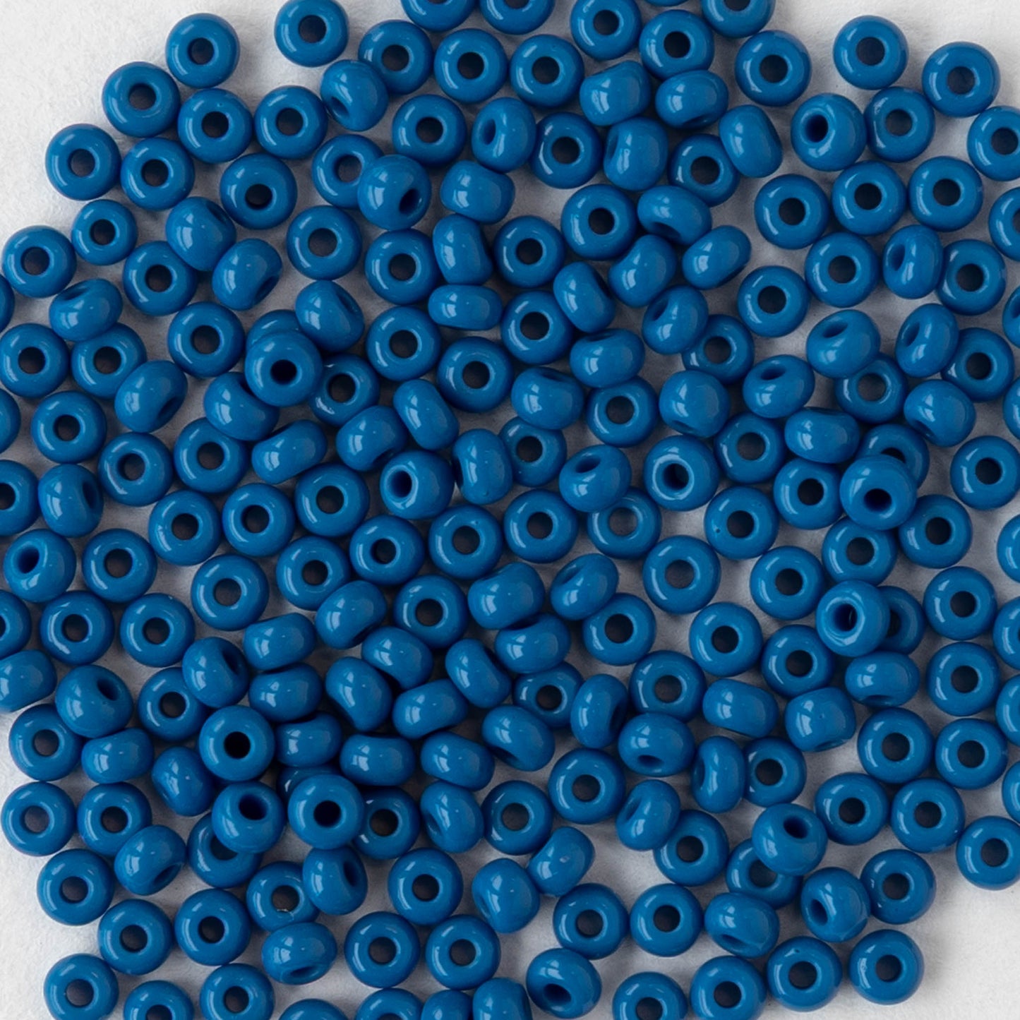 9/0 Glass Seed Beads - Opaque Slate Blue - 18 inch strands - Whole or Half hank