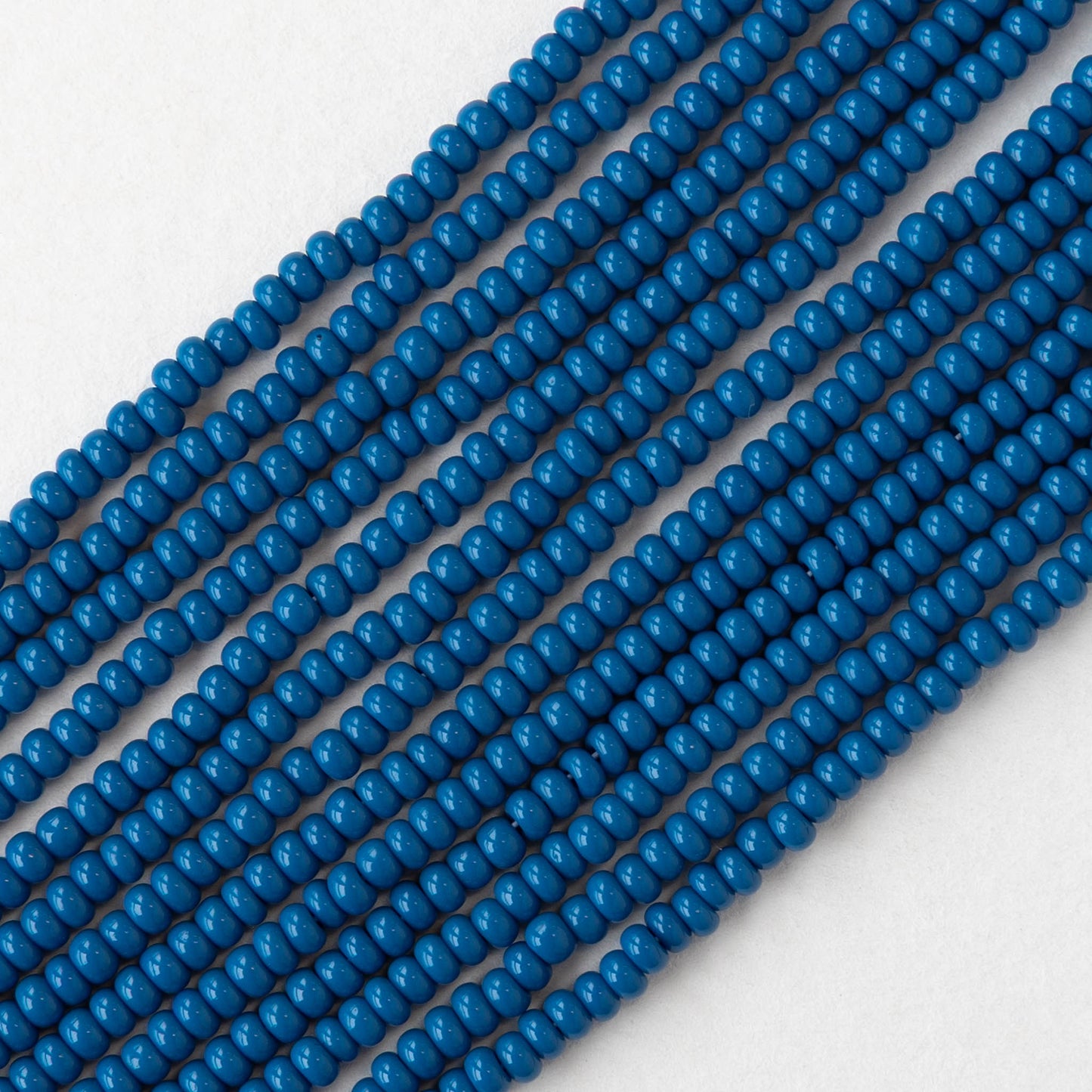 9/0 Glass Seed Beads - Opaque Slate Blue - 18 inch strands - Whole or Half hank
