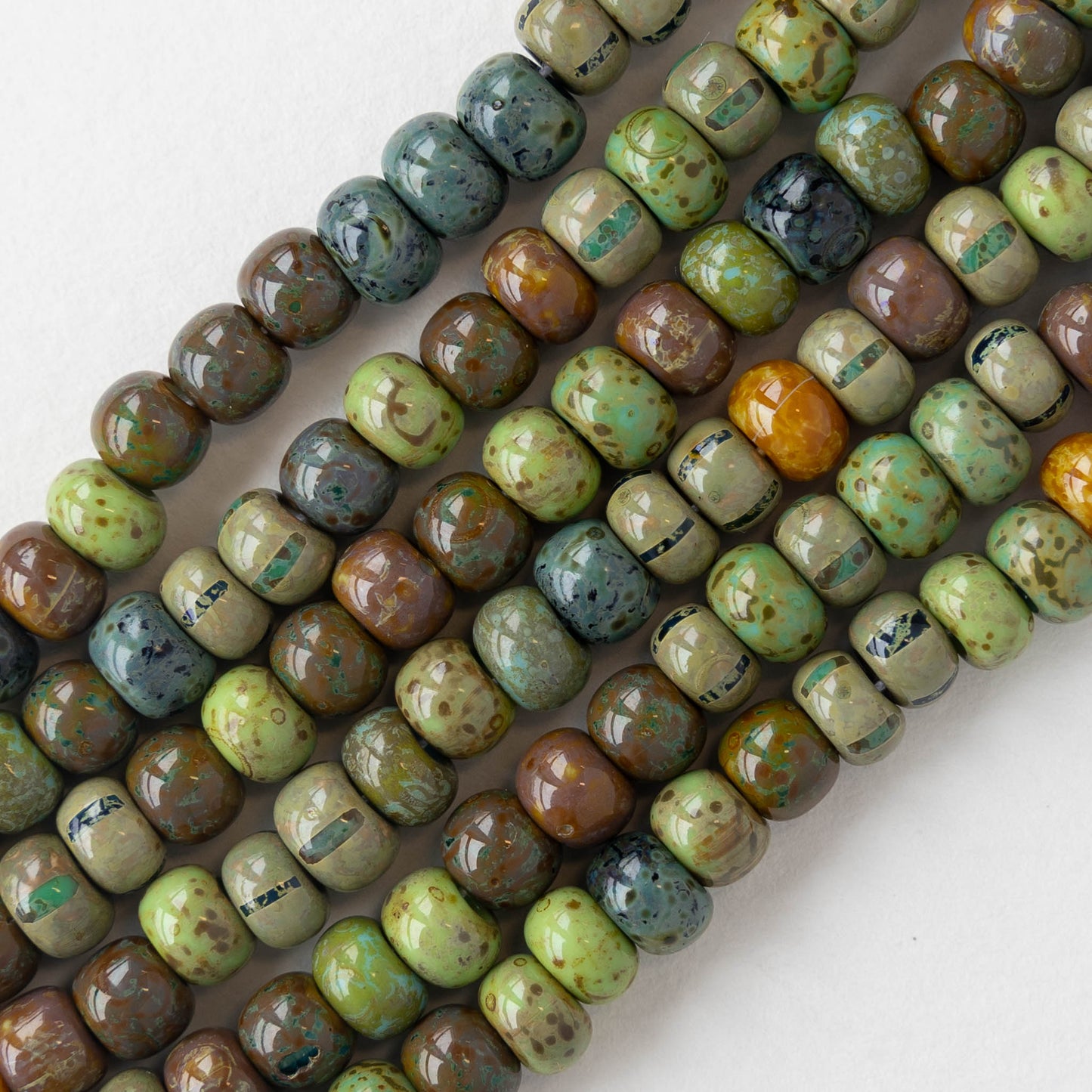Size 2/0Seed Bead Mix - Aged Terra Cotta Picasso Mix - 10 inches