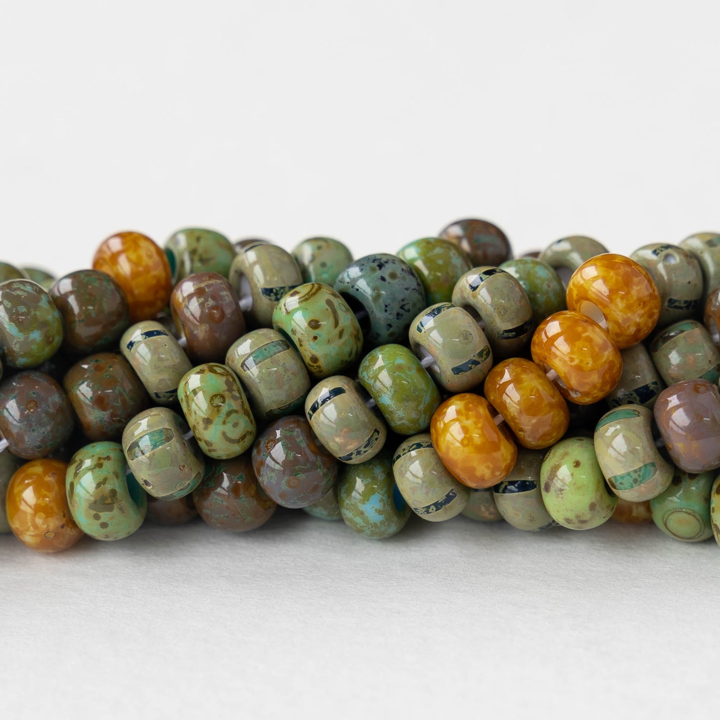 Size 2/0Seed Bead Mix - Aged Terra Cotta Picasso Mix - 10 inches