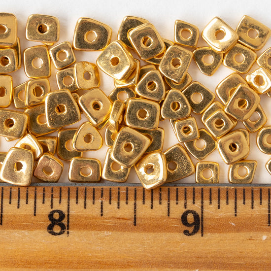 4-5mm - 24K Gold Assorted Chip Disk Beads - 2 grams