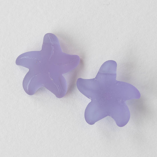 Frosted Starfish Pendant - Lavender - 4 Pendants