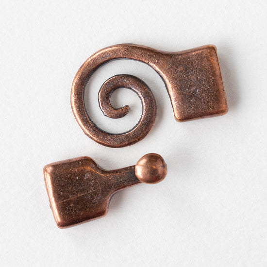 Spiral Clasp - Copper - 1 clasp