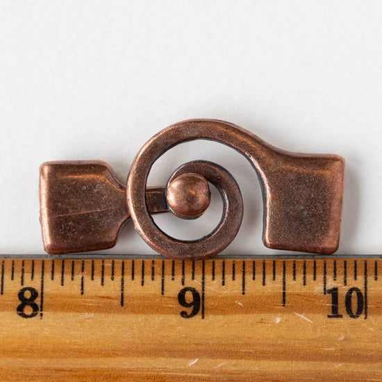 Spiral Clasp - Copper - 1 clasp