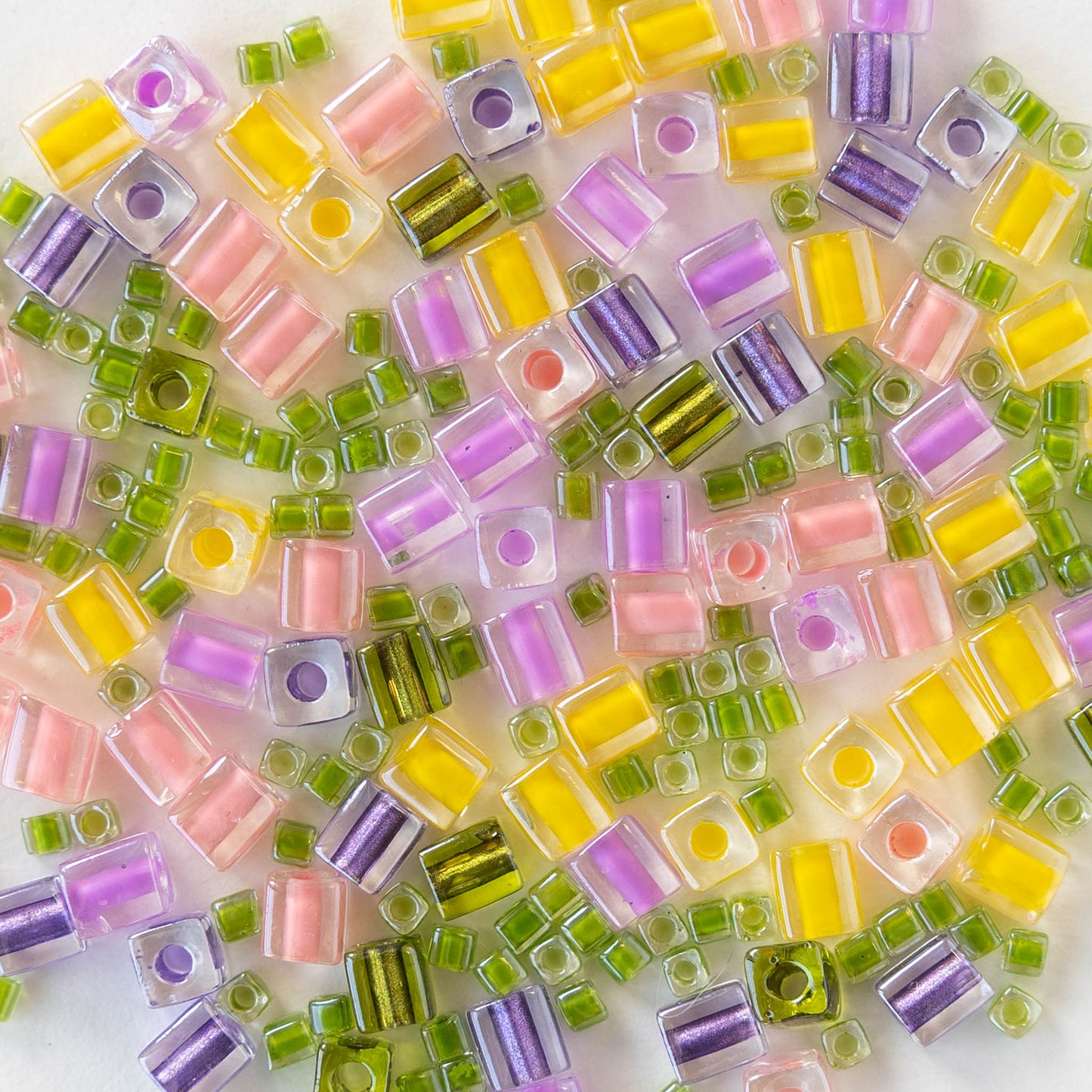 Miyuki Cube Beads  - Spring Color Mix - 20 grams