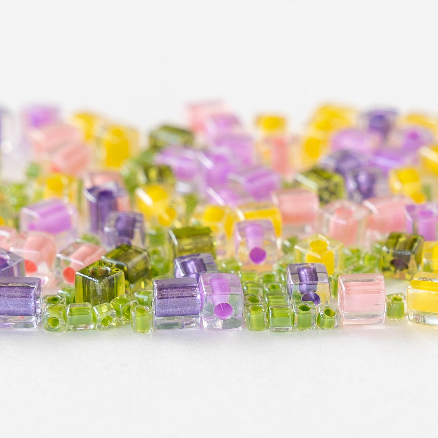 Miyuki Cube Beads  - Spring Color Mix - 20 grams