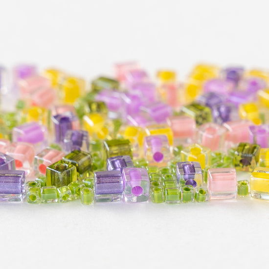 Miyuki Cube Beads  - Spring Color Mix - 20 grams