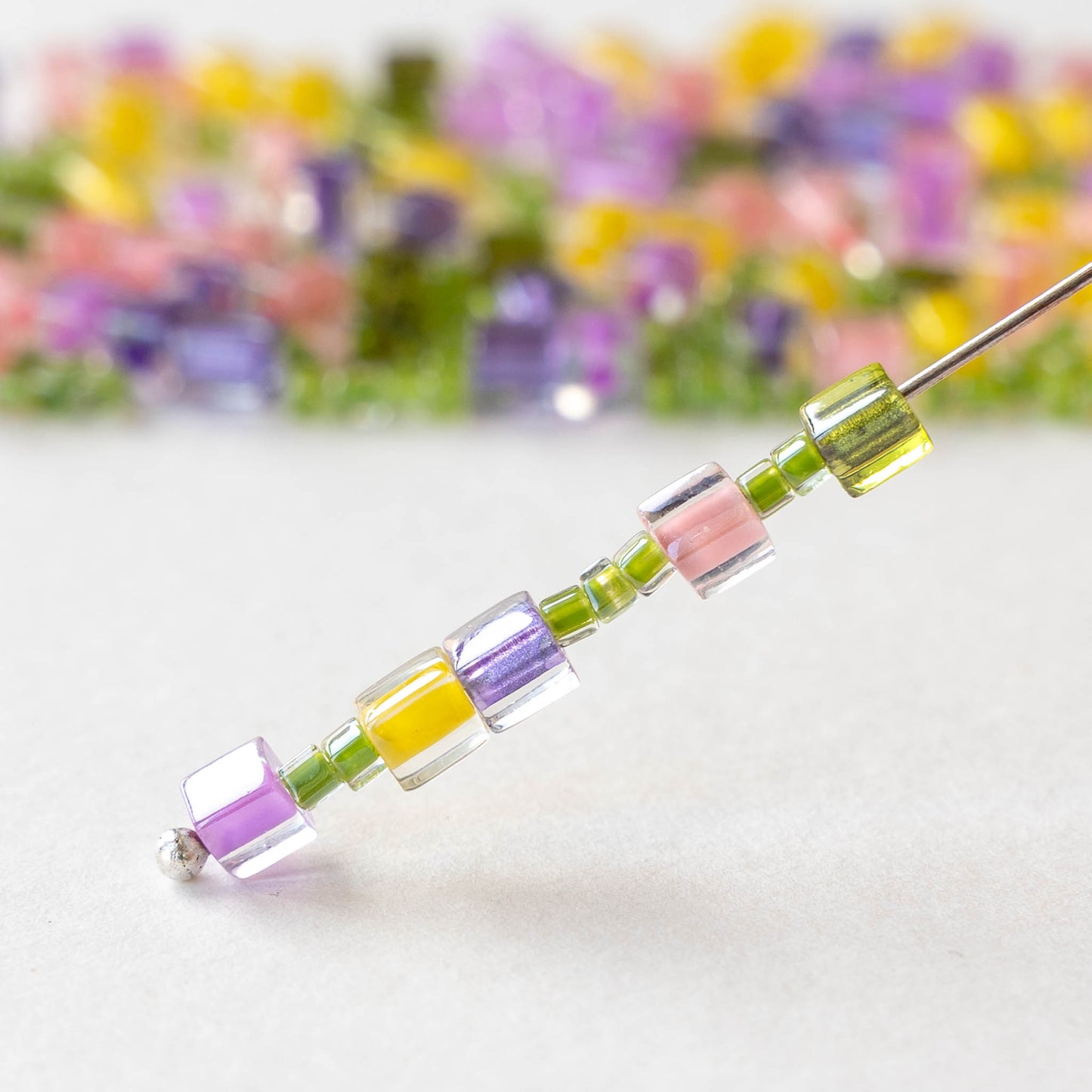 Miyuki Cube Beads  - Spring Color Mix - 20 grams