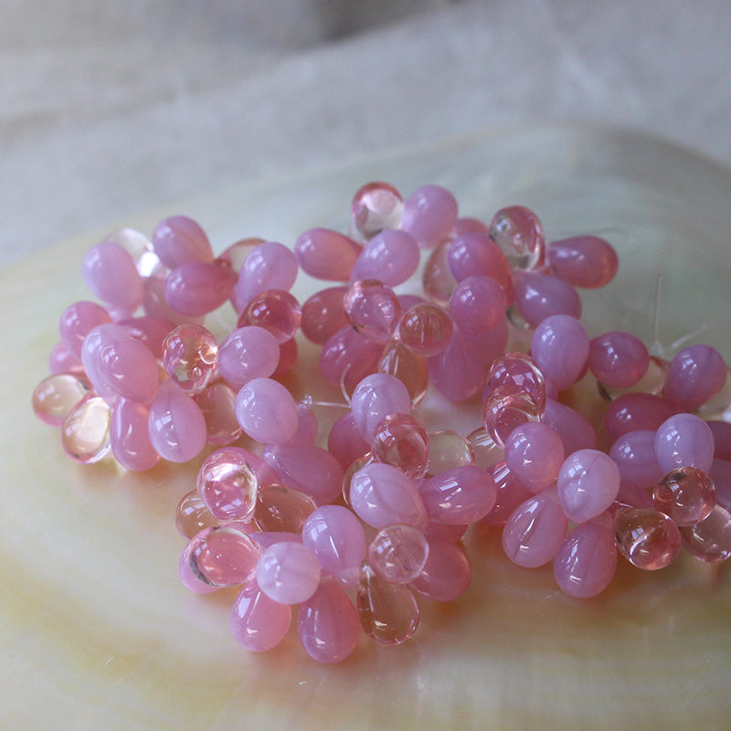 Load image into Gallery viewer, 6x9mm Glass Teardrop Beads - Pink Mix  - 25 Beads
