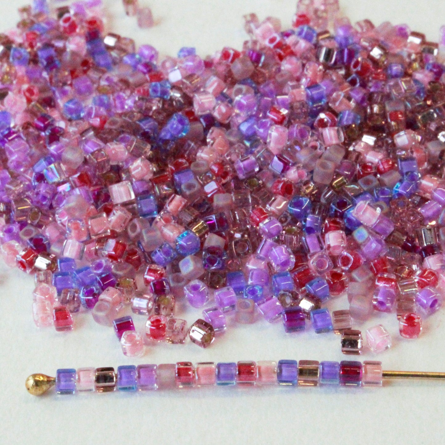 4mm Bugle Beads - Aged Alabaster Pastels - Czech Glass Beads –  funkyprettybeads