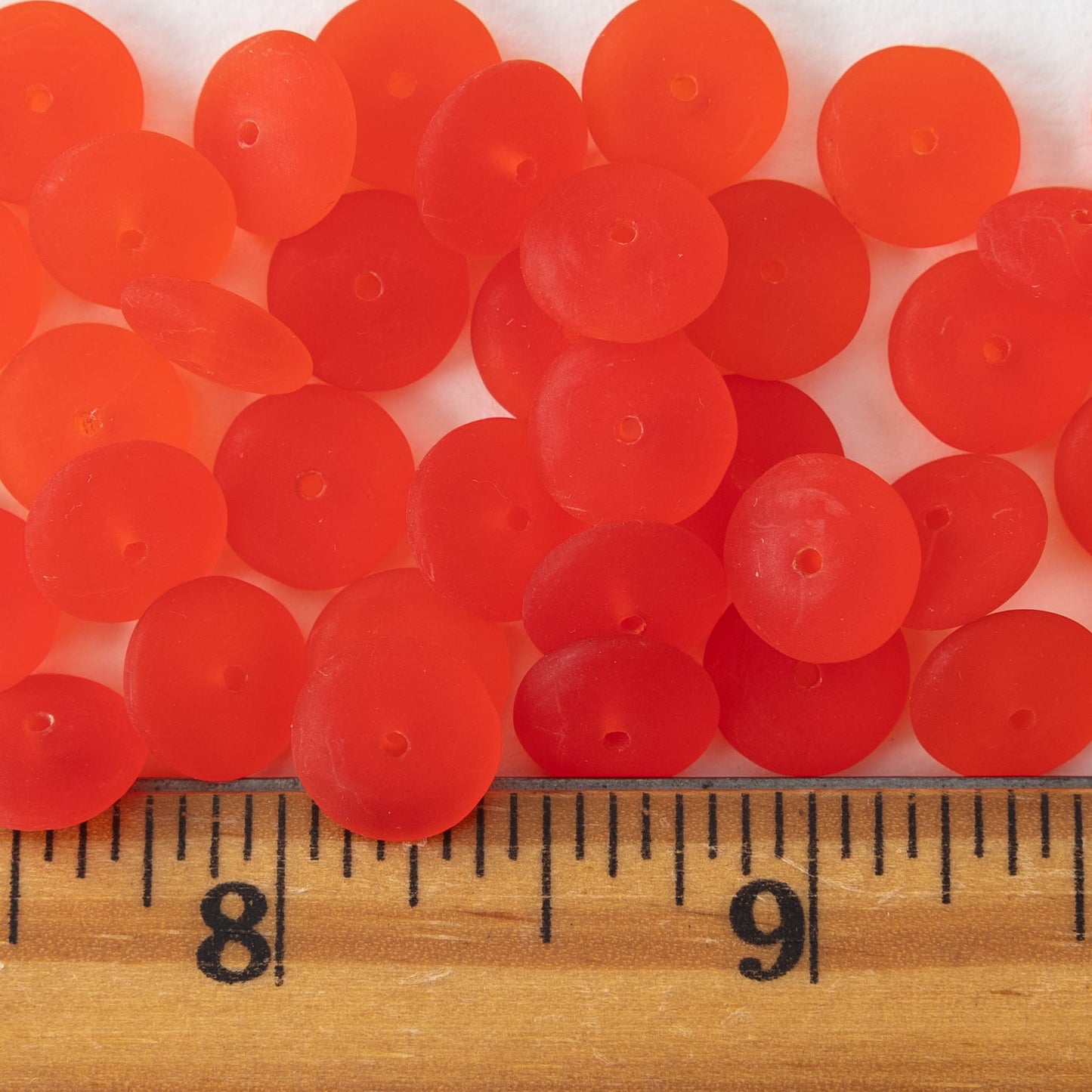 10mm Rondelle Beads - Orange Hyacinth Matte - 30 Beads