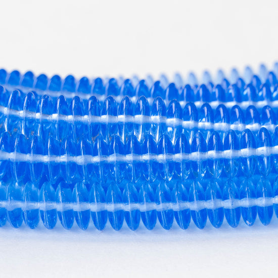 10mm Rondelle Beads - Light Sapphire Blue - 30 Beads