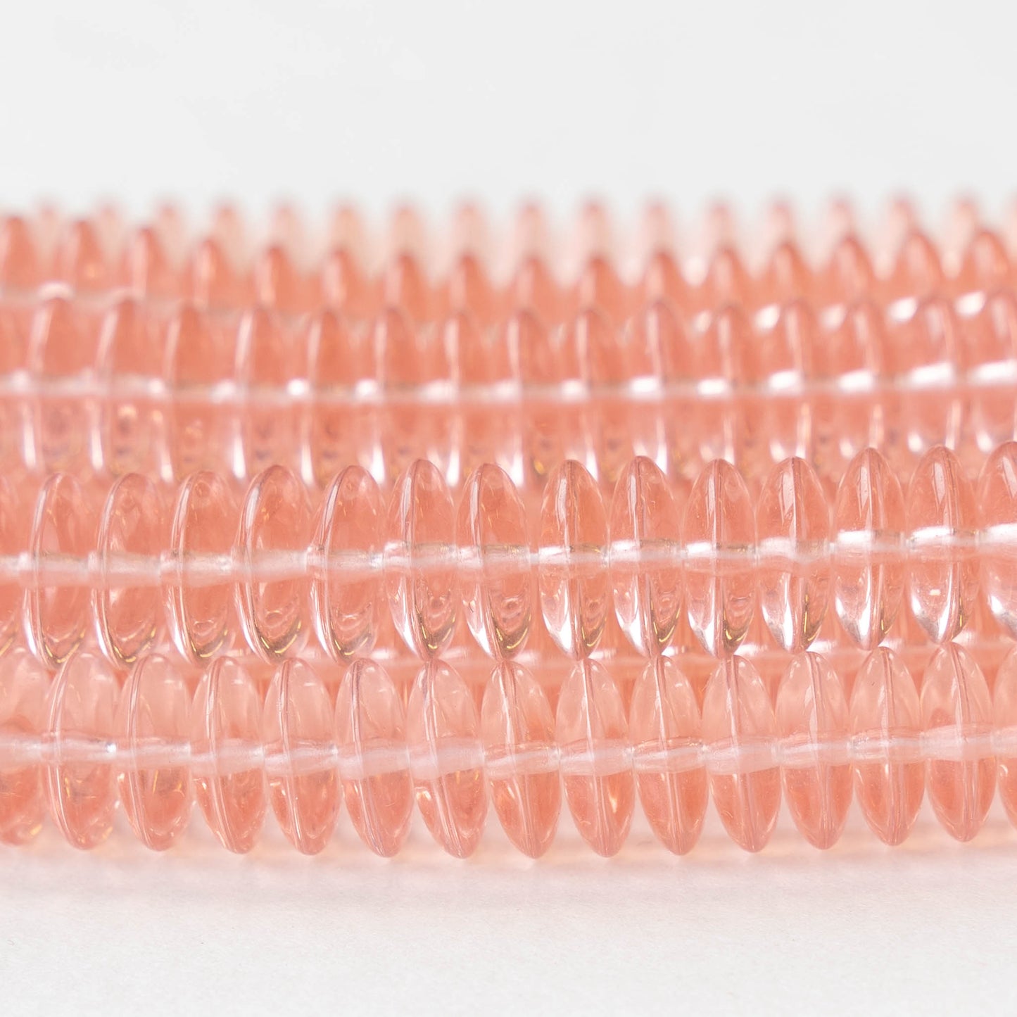 10mm Rondelle Beads - Pink Rosaline - 30 Beads