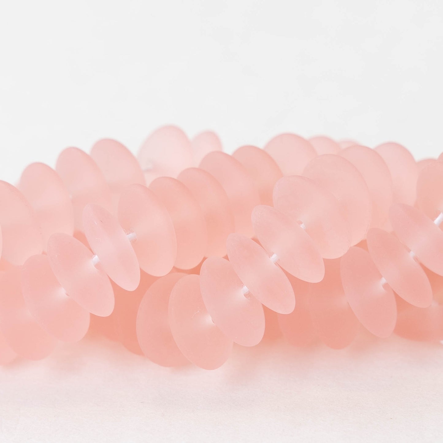 10mm Rondelle Beads - Rosaline Pink Matte  - 30 Beads