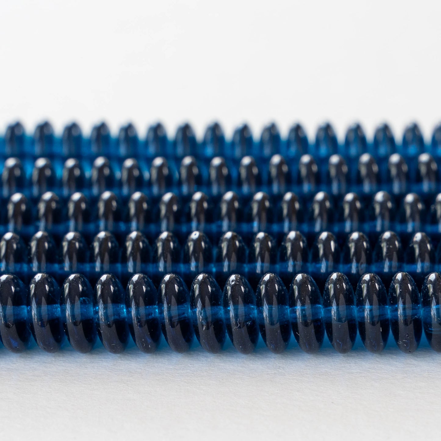 10mm Rondelle Beads - Capri Blue  - 30 Beads