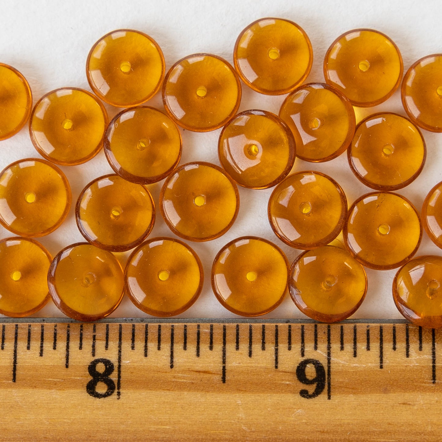 10mm Rondelle Beads - Topaz - 30 Beads