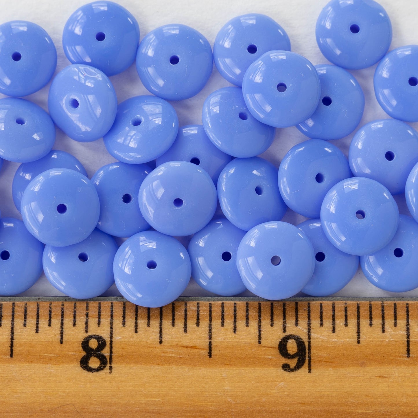 Load image into Gallery viewer, 10mm Rondelle Beads - Opaque Periwinkle Blue - 30 Beads
