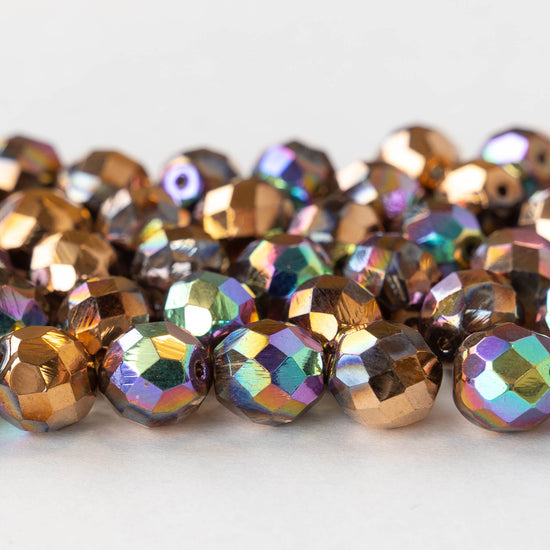 Vintage 9 - 10mm Faceted Fire Polished Glass Crystal Beads Mix 15