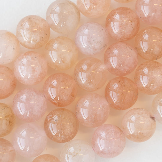 10mm Round Pink Morganite Gemstone Rounds - 16 Inches