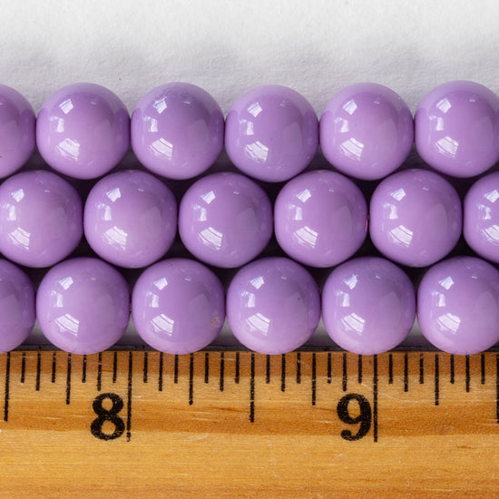 10mm Round Beads - Opaque Lilac - 10 or 20 Beads